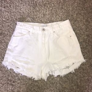 white ripped jean shorts!